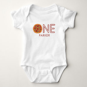 Modern Pizza Party First Birthday Personalized Bab Romper