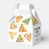 Modern Pizza Verjaardagsfeest Dank u Bedankdoosjes (Achterkant)