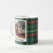 Modern Plaid Christmas Photo Collage Coffee Mug (Devant gauche)