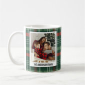 Modern Plaid Christmas Photo Collage Coffee Mug (Gauche)