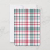 Modern Plaid Holiday Party Kaart (Achterkant)