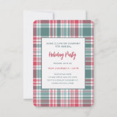 Modern Plaid Holiday Party Kaart (Voorkant)