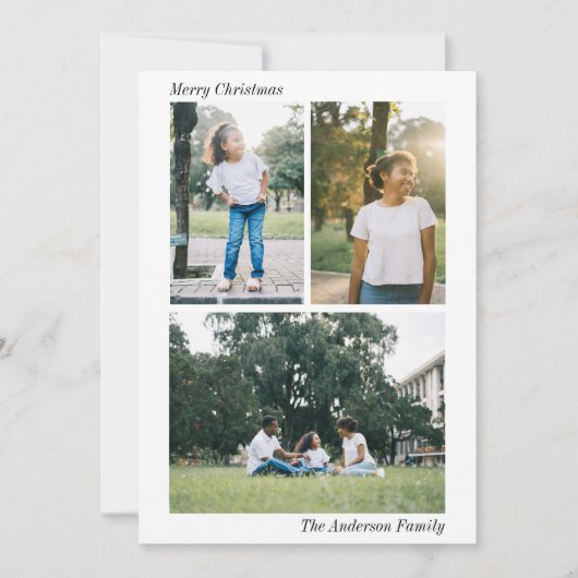 Modern Plaid | Kerstfotocollage Feestdagenkaart (Voorkant)