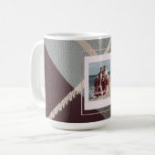 Modern Plaid Rustic Photo Christmas coffee mug Koffiemok (Voorkant links)