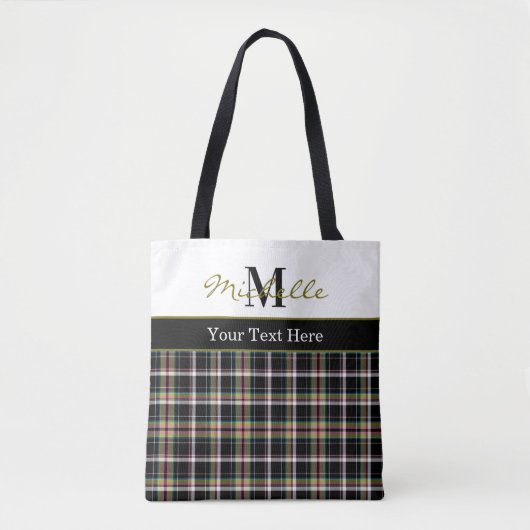 Modern Plaid Tartan Pattern Olive Green Draagtas (Voorkant)