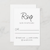 Modern Plain and Simple Casual Wedding RSVP (Voorkant / Achterkant)