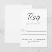Modern Plain and Simple Casual Wedding RSVP Kaartje (Voorkant / Achterkant)