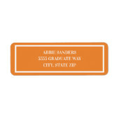 Modern Plain Basic Oranje en White Etiket (Voorkant)