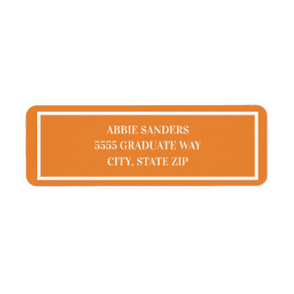 Modern Plain Basic Oranje en White Etiket