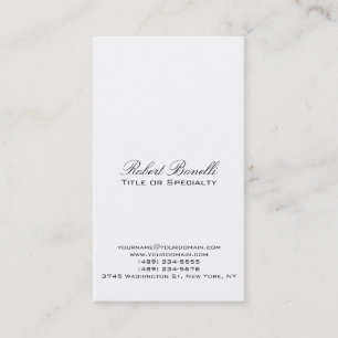 Modern Plain Black White Calligraphy Visitekaartje