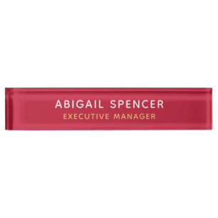 Modern Plain Classy Professioneel Kardinaal Rood Naambordje