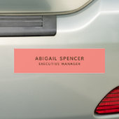 Modern Plain Classy Professioneel Koraal Roze Bumpersticker (Op auto)