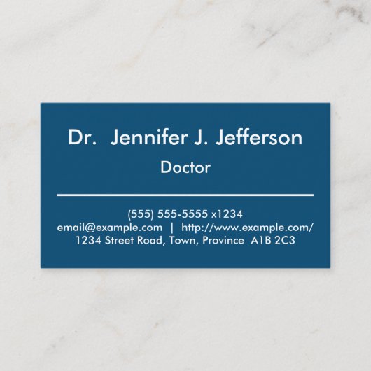 Modern & Plain Doctor Visitekaartje (Voorkant)
