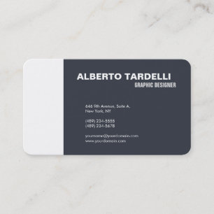 Modern Plain Elegant Minimalistisch Blauw Grijs Wi Visitekaartje