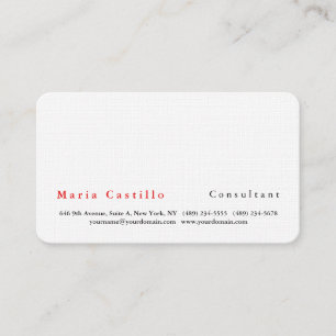 Modern Plain Elegant Minimalistisch Wit Visitekaartje