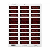 Modern Plain Elegant Trendy Rood Bruin Abstract Etiket (Full Sheet)