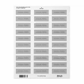 Modern Plain Elegant Trendy Silver Grey Minimalist Etiket (Full Sheet)