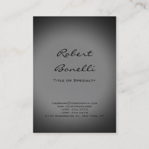 Modern Plain Gray Calligraphy Visitekaartje