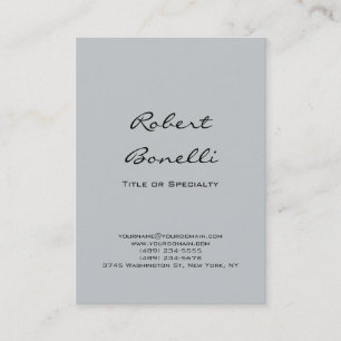 Modern Plain Gray Calligraphy Visitekaartje