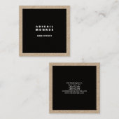 Modern Plain Minimalist Professional Zwart Vierkante Visitekaartje (Voorkant / Achterkant)
