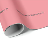 Modern Plain Minimalist Voeg je eigen naam toe Cadeaupapier (Rol Hoek)