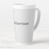 Modern Plain Minimalist Voeg je eigen naam toe Latte Mok (Rechterhoek)