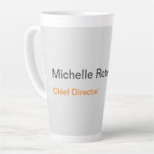 Modern Plain Minimalist Voeg je eigen naam toe Latte Mok (Linkerhoek)