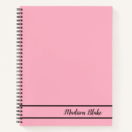 Modern Plain Pastel Pink Notitieboek (Voorkant)