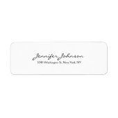 Modern Plain Professional Trendy Zwart & Wit Etiket (Voorkant)