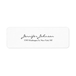 Modern Plain Professional Trendy Zwart & Wit Etiket