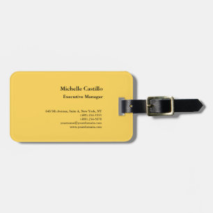 Modern Plain Professioneel Minimalistisch Geel Bagagelabel