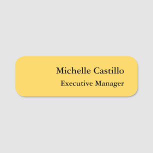Modern Plain Professioneel Minimalistisch Geel Naamplaatje