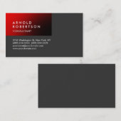 Modern Plain Red Gray Trendy Visitekaartje (Voorkant / Achterkant)