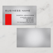 Modern Plain Red Gray Visitekaartje (Voorkant / Achterkant)