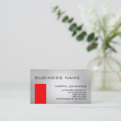 Modern Plain Red Gray Visitekaartje (Staand voorkant)