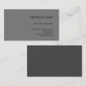 Modern Plain Simple Minimalist Grey Black Visitekaartje (Voorkant / Achterkant)