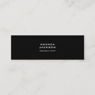 Modern Plain Trendy Minimalist Black Professional Mini Visitekaartje