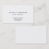 Modern Plain White Eenvoudige Professionele Minima Visitekaartje (Voorkant / Achterkant)