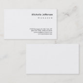 Modern Plain White Manager Visitekaartje (Voorkant / Achterkant)