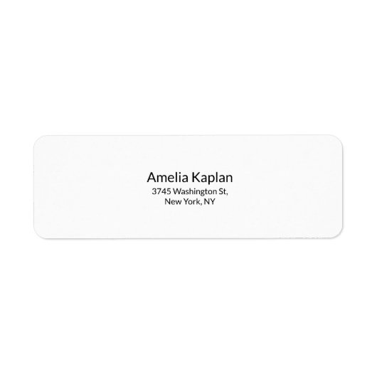 Modern Plain White Minimalist Professional Etiket (Voorkant)