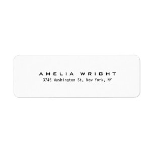 Modern Plain Zwart & Wit Minimalist Professioneel Etiket