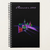 Modern Planner 2019 Black Vibrant City Art (Voorkant)