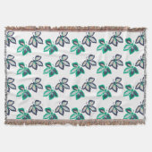 Modern Plant Leaf Flora Pattern White Deken (Voorkant)