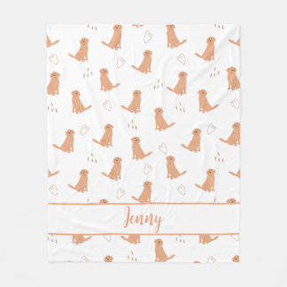 Modern Plattegrond Ontwerp Gouden Retriever & Hart Fleece Deken
