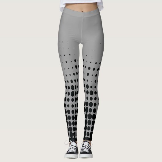 Modern, playful, urban geometric circle pattern leggings (Voorkant)