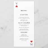 Modern Playing Card Casino Vegas Wedding Menu (Devant)