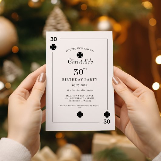 Modern Playing Card Playing Card 30th Birthday Kaart