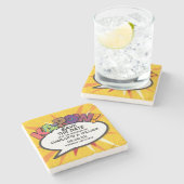 Modern plezier Bewaar de datum Stenen Onderzetter (Zijkant)