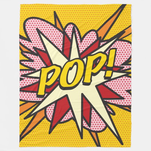 Modern Plezierige Typografische Stripboek POP Tren Fleece Deken (Voorkant)