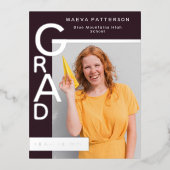 Modern Plum Graduation Party Invitation Silver (Recto)